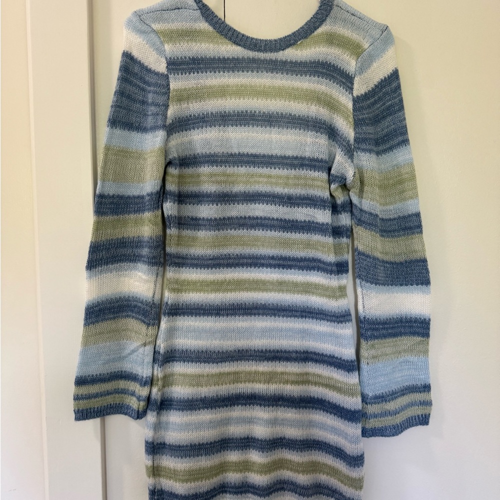 Striped Knit Sweater Dress